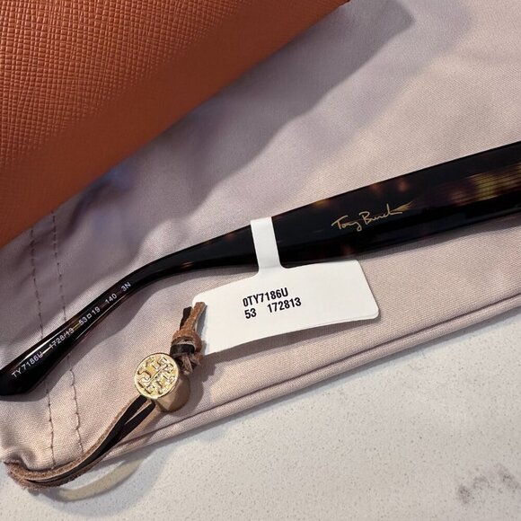 NWT! NEW! Tory Burch Trace Sunglasses -Dark Tortoise / Brown Gradient - Picture 8 of 10